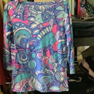 Lilly Pulitzer Vibrant Abstract Long‎ Sleeve Top